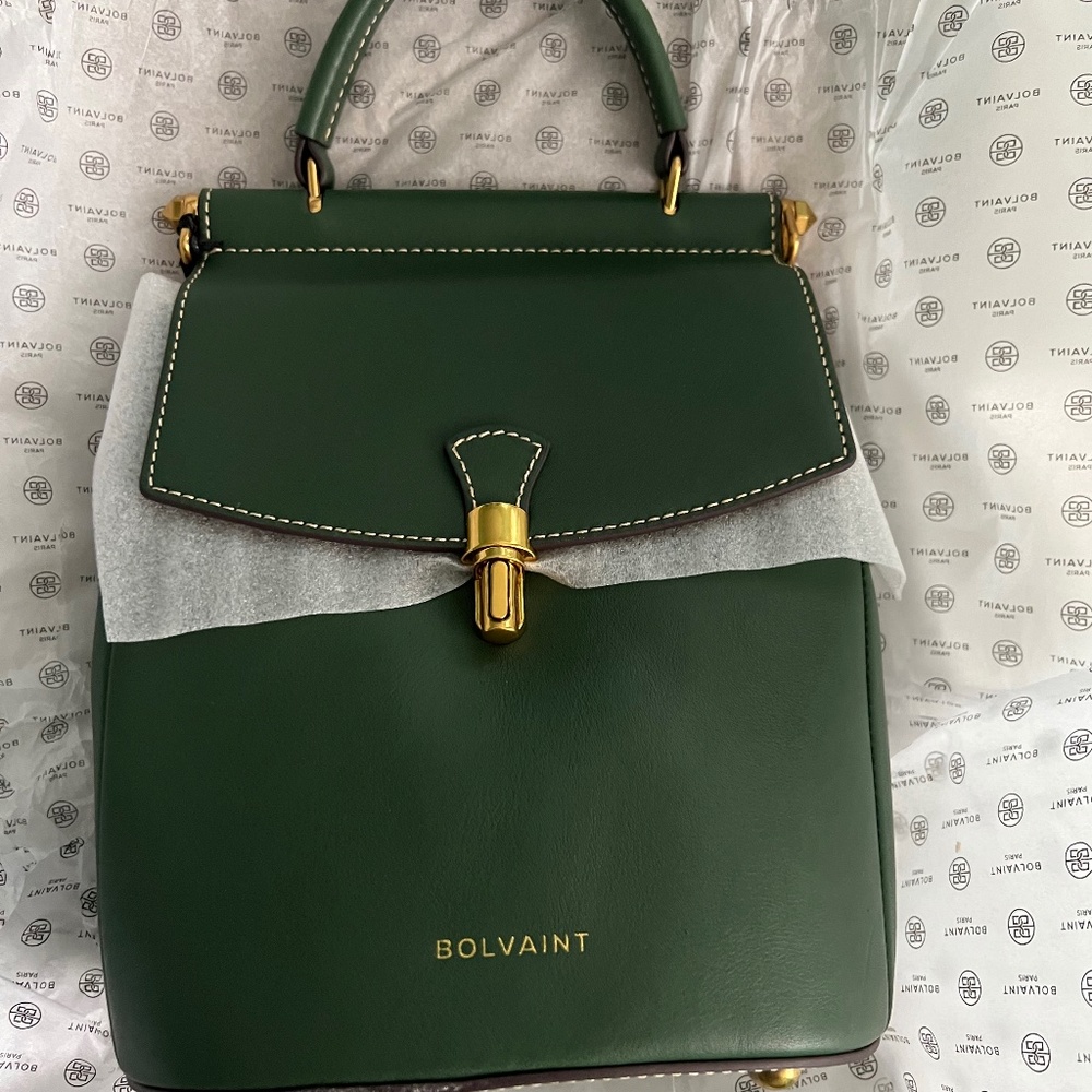 Bolvaint Paris Deep Green Backpack/Hand Bag